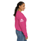 Iron Sharpens Iron - Unisex Heavy Blend™ Crewneck Sweatshirt - Front White Logo - Plain Back