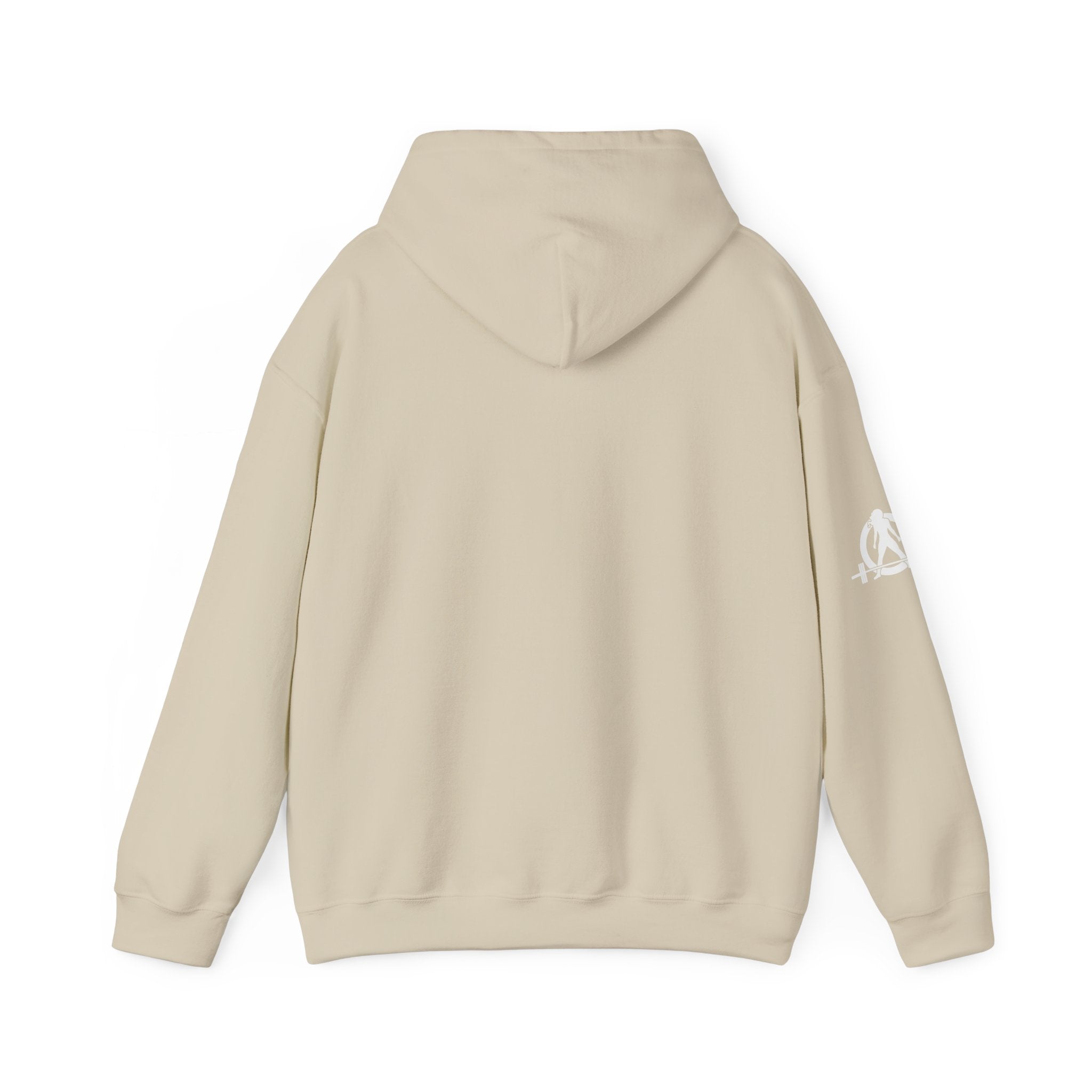 Goal Weight Strong AF - Unisex Heavy Blend Hooded Sweatshirt  - White Logo Front & Right Arm
