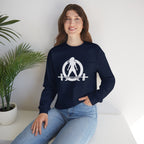 Iron Sharpens Iron - Unisex Heavy Blend™ Crewneck Sweatshirt - Front White Logo - Print on Front & Back