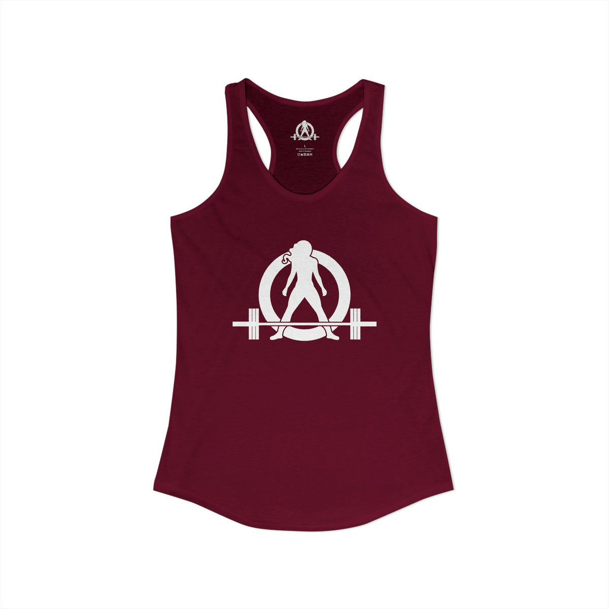 Grandma Lifts - Women's Ideal Racerback Tank - White Logo Front & Back