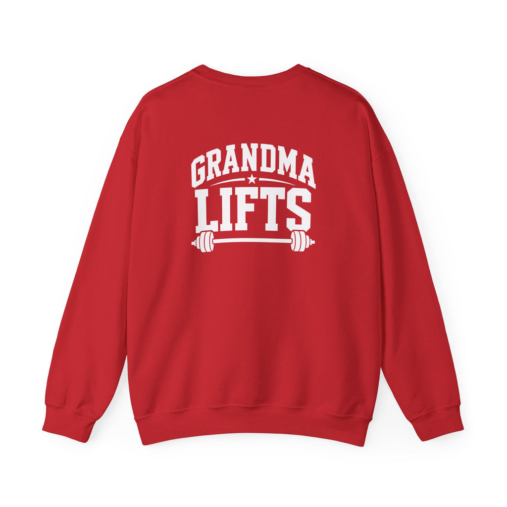Grandma Lifts - Crewneck Sweatshirt — Front & Back White Logo