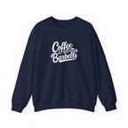Coffee & Barbells - Unisex Heavy Blend™ Crewneck Sweatshirt - White Logo on Front