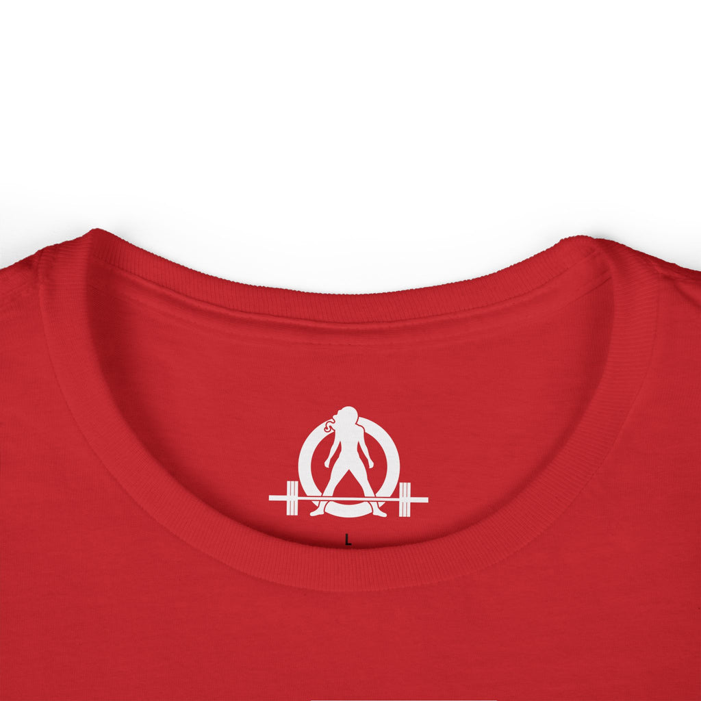 Lift Heavy Run Fast - Women's Softstyle Tee - White Front Logo