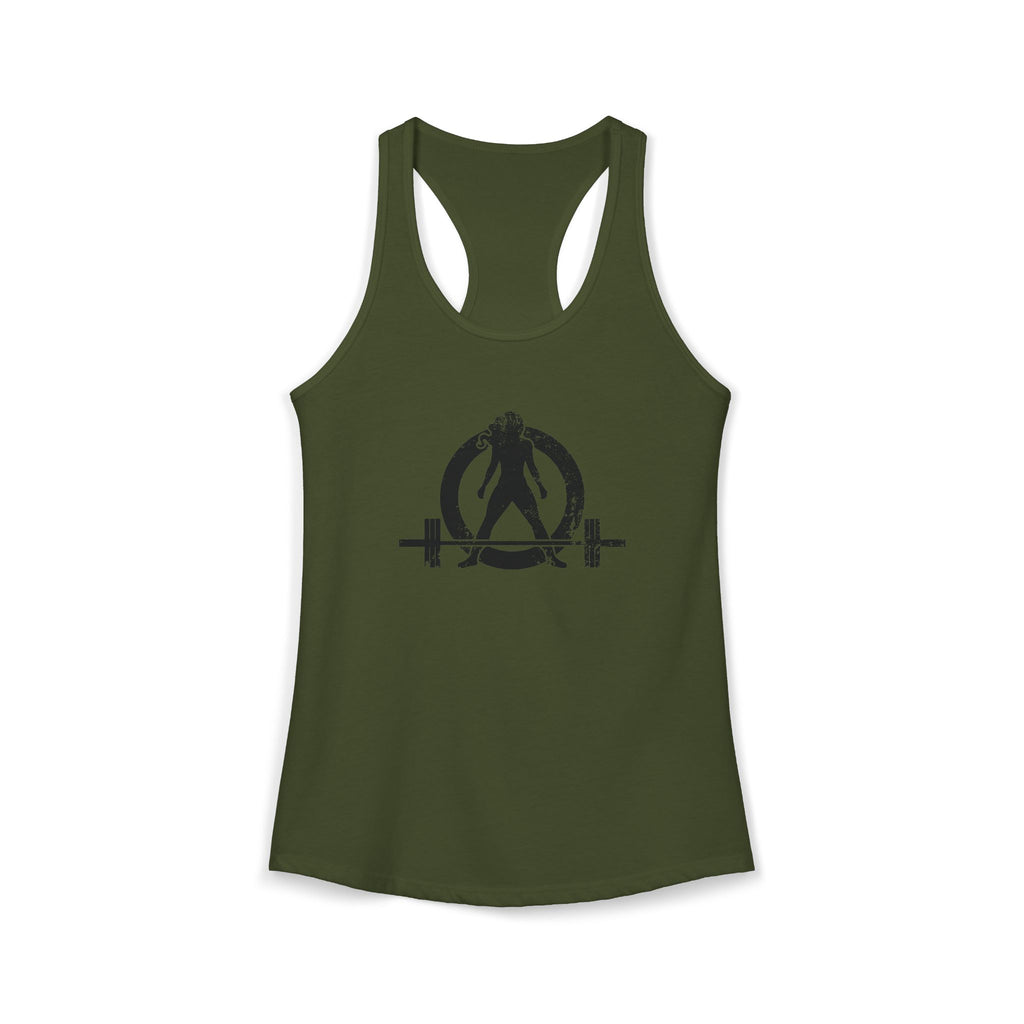 I Workout To Burn Off The Crazy - Women's Ideal Racerback Tank - Black Font - Print on Front & Back