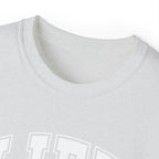 Lift Like A Girl - Unisex Ultra Cotton Tee - Front White Logo - Plain Back