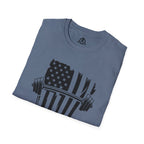 USA Barbell  - Unisex Softstyle T-Shirt - Black Logo - Plain Back