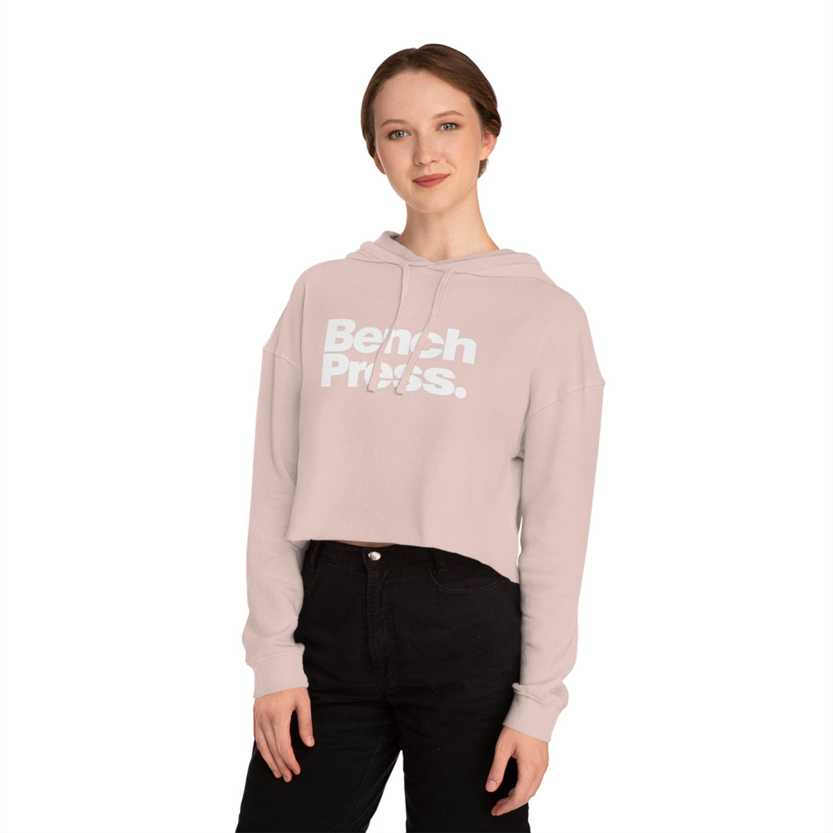 Bench Press. - Cropped Hooded Sweatshirt