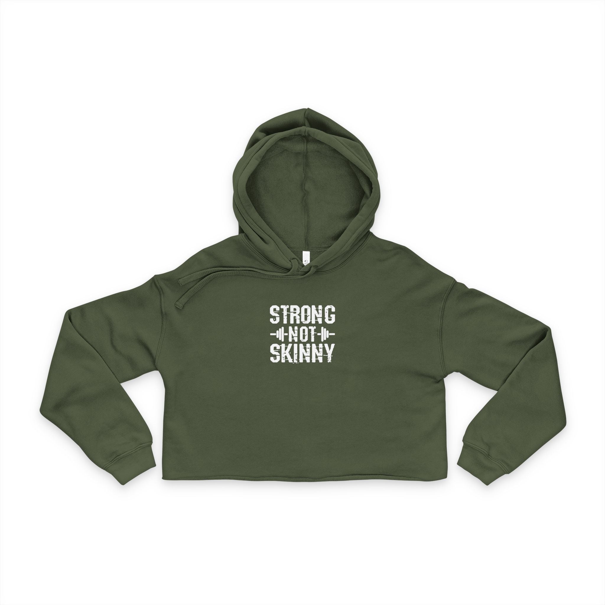 Strong Not Skinny - Cropped Hoodie - White Logo