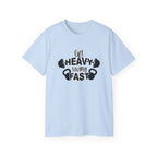 Lift Heavy Swing Fast - Unisex Ultra Cotton Tee - Black Logo Plain Back