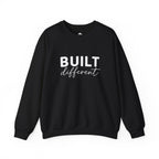 Built Different Crewneck Sweatshirt — Front & Back White Logo