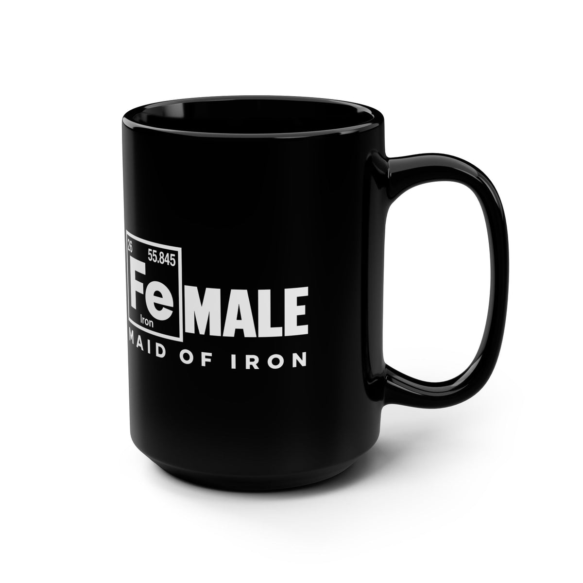 Maid of Iron - Black Ceramic Mug - 15oz