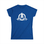 Lift Heavy Shit - Women's Softstyle Tee - White Distressed Logo + Print On Back