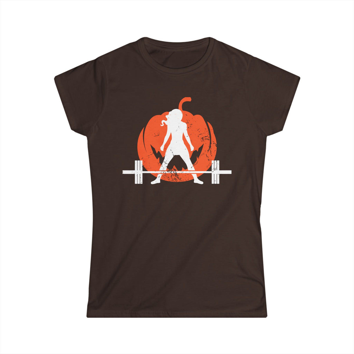Women's Softstyle Tee - WWLW Halloween -  Pumpkin  Version - Front Logo Plain Back