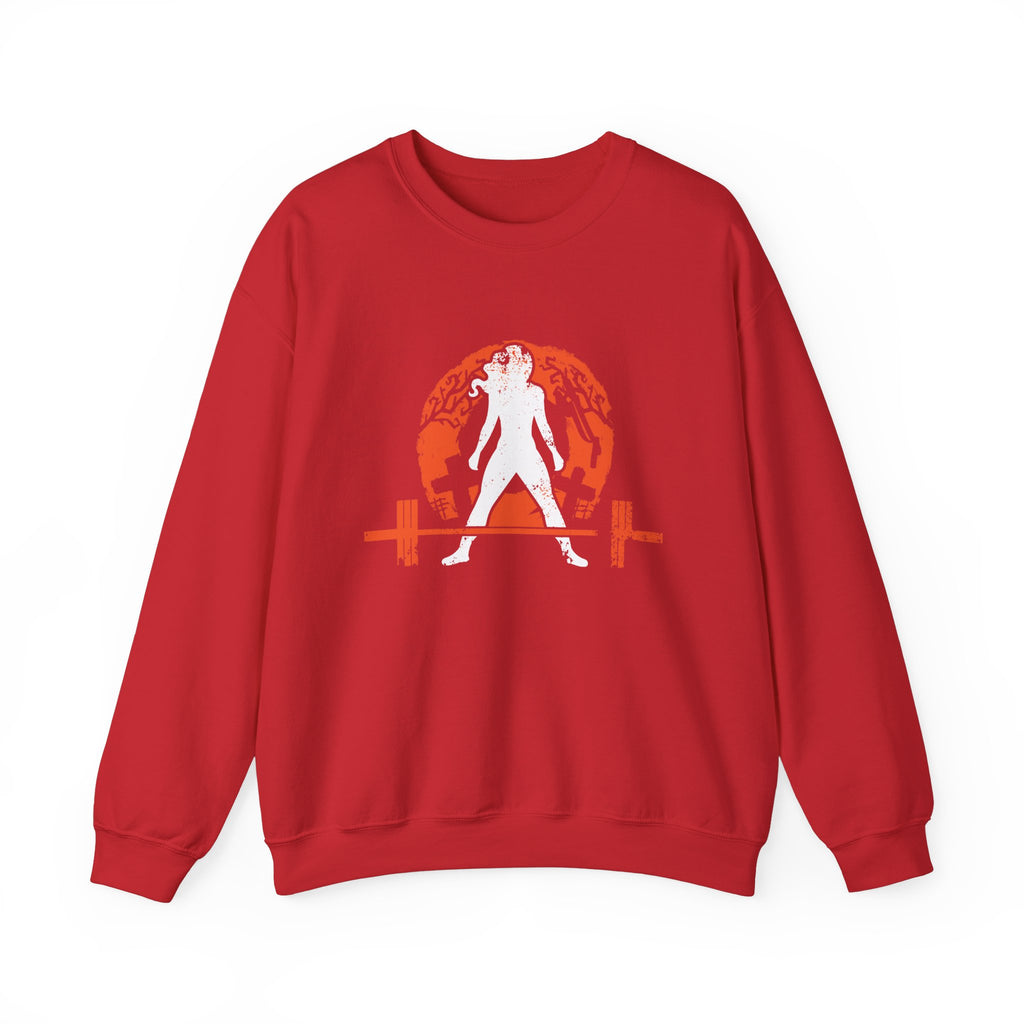 Halloween Graveyard - Unisex Heavy Blend™ Crewneck Sweatshirt - White Logo on Front