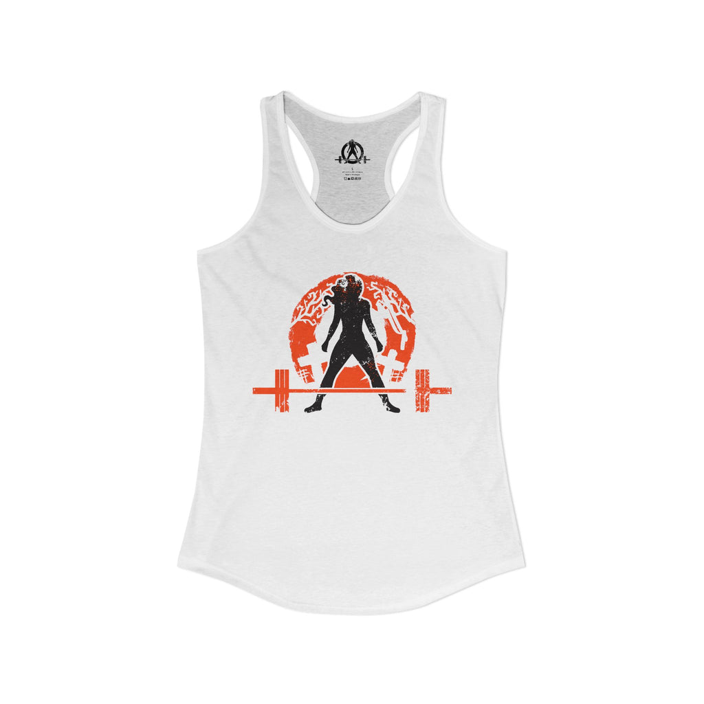 Halloween Deadlift - Women's Ideal Racerback Tank - Dark Logo - Plain Back