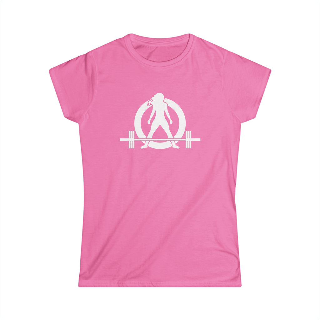 I Workout To Burn Off The Crazy - Women's Softstyle Tee - White Logo Print on Front & Back