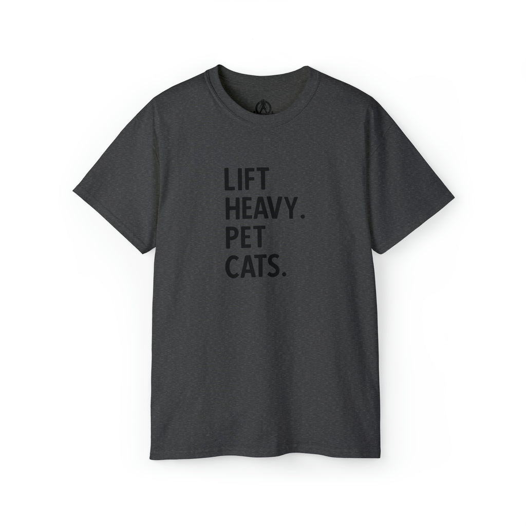 Lift Heavy Pet Cats - Unisex Ultra Cotton Tee - Black Logo