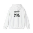 Everything Hurts & I'm Hungry  - Unisex Heavy Blend Hooded Sweatshirt  - Black Print Front and Back