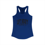 Lift Heavy Shit - Women's Ideal Racerback Tank - Black Logo Front - Plain Back