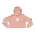 Stylish Women's Cropped Hoodie - White Classic Logo