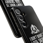 Tough Cases - I Don't Want To Look Skinny I Want To Look Like I Can Kick Your Ass - WWLW Logo