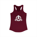 45 + 45 = 135 - Women's Ideal Racerback Tank - White Print Front & Back