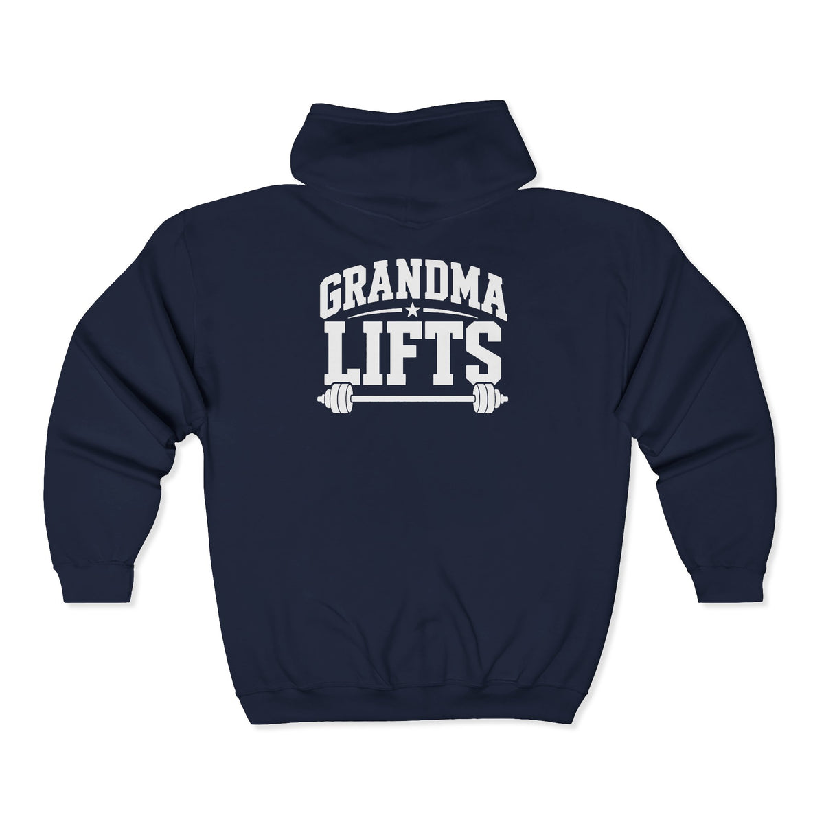 Grandma Lifts - Unisex Heavy Blend™ Full Zip Hooded Sweatshirt –White Logo Front & Back
