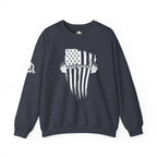 USA Barbell - Unisex Heavy Blend™ Crewneck Sweatshirt - White Logo