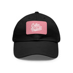 Coffee & Barbells - Dad Hat with Leather Patch (Rectangle) - White Font