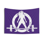 Indoor Wall Tapestries - Purple - White Distressed Logo