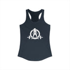 25 + 25 = 70 Women's Ideal Racerback Tank - White Print Front & Back