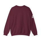 She is STRONG - Unisex Heavy Blend™ Crewneck Sweatshirt - Front White Logo - Plain Back