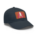 Distressed - Dad Hat with Leather Patch (Rectangle) - Color Font