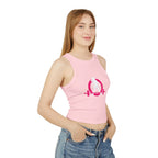 Women's Micro Rib Racer Tank Top - Classic Logo Inverted