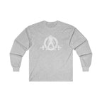Distressed - Ultra Cotton Long Sleeve Tee - White Logo