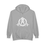 Unisex Heavy Blend™ Full Zip Hooded Sweatshirt – Distressed White Logo 🤍⚡