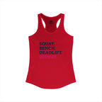 Squat Bench Deadlift Repeat - Women's Ideal Racerback Tank - Front Logo Plain Back