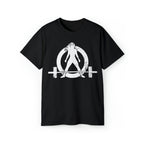 Unisex Ultra Cotton Tee - Distressed White Logo - Plain Back