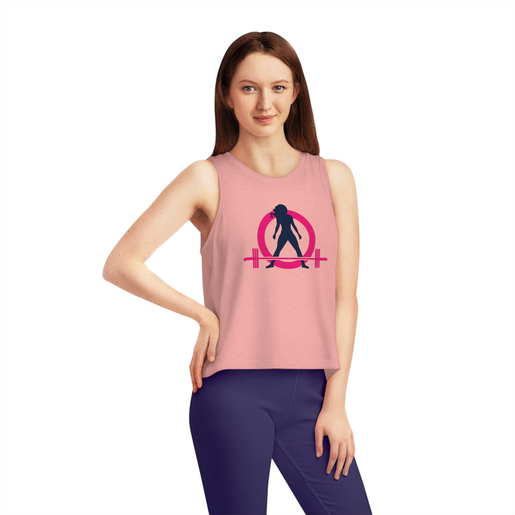 Women's Dancer Cropped Tank Top - Classic Color Logo Front