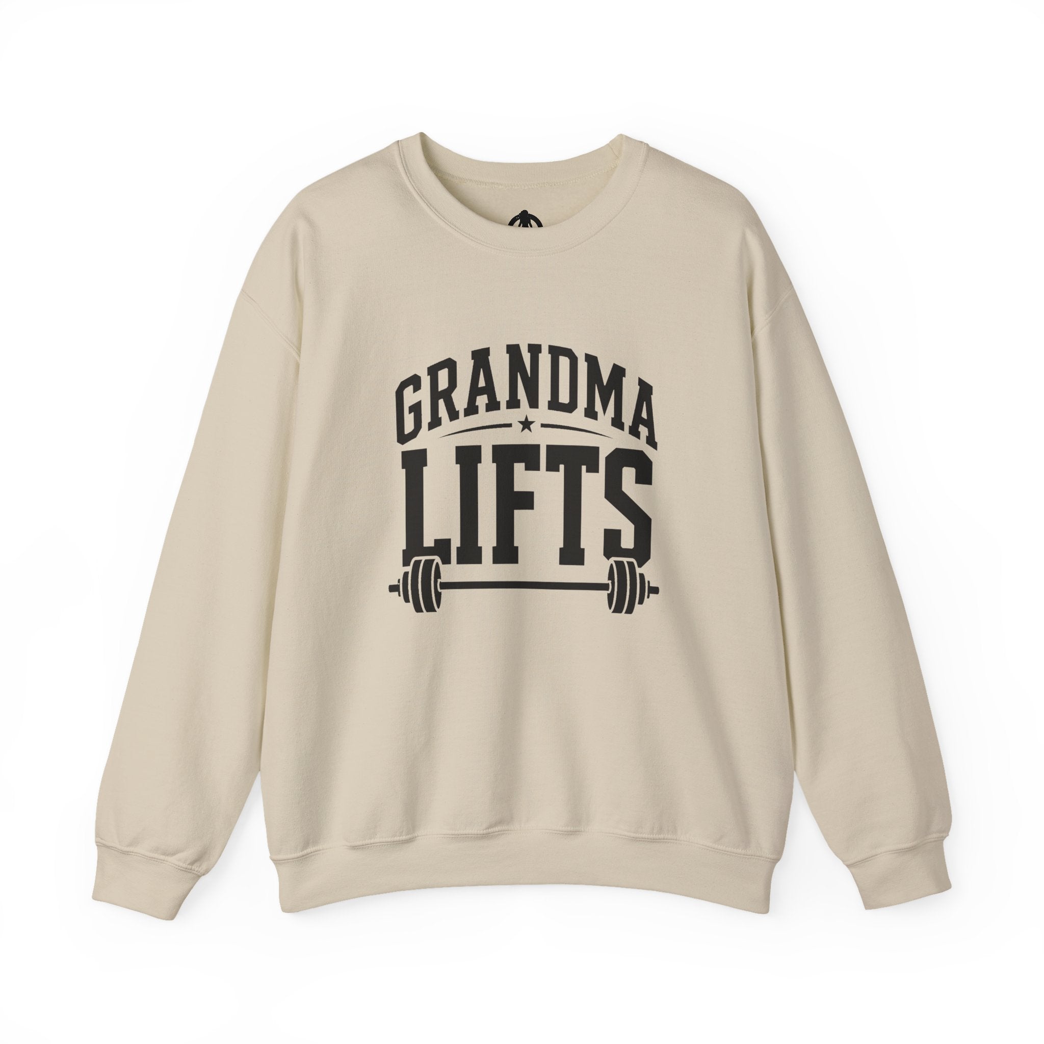 Grandma Lifts - Crewneck Sweatshirt — Front & Back Black Logo