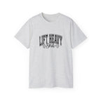 Lift Heavy Shit - Unisex Ultra Cotton Tee - Front Black Logo - Plain Back