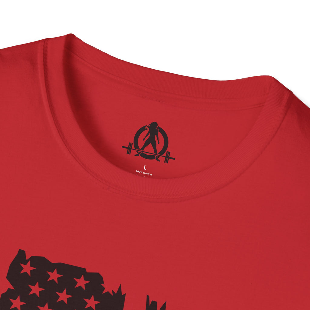 USA Barbell  - Unisex Softstyle T-Shirt - Black Logo - Plain Back