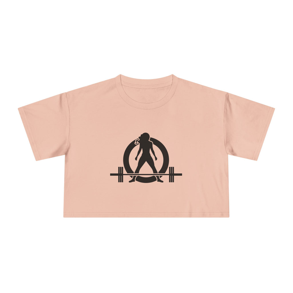 Strong Not Skinny Crop Tee — Front & Back Print — Black