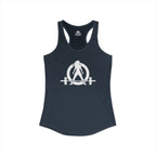 Goal Weight Strong AF - Simple - Women's Ideal Racerback Tank - White Print Front & Back