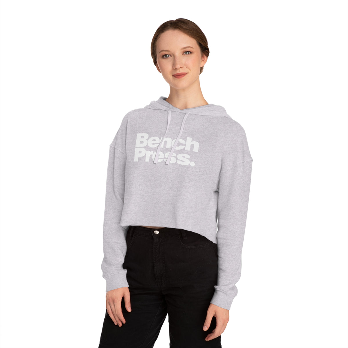 Bench Press. - Cropped Hooded Sweatshirt