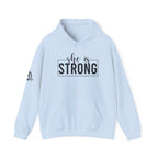 She is Strong - Unisex Heavy Blend Hooded Sweatshirt - Dark Logo