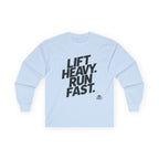 Lift Heavy Run Fast - Ultra Cotton Long Sleeve Tee - Black Logo Front