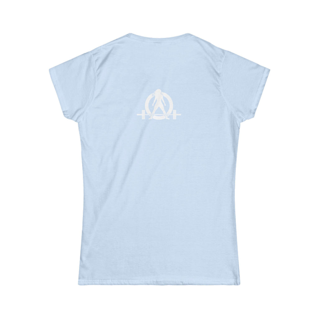 Squat Bench Deadlift Repeat - Women's Softstyle Tee -  Front & Back WWLW Logo