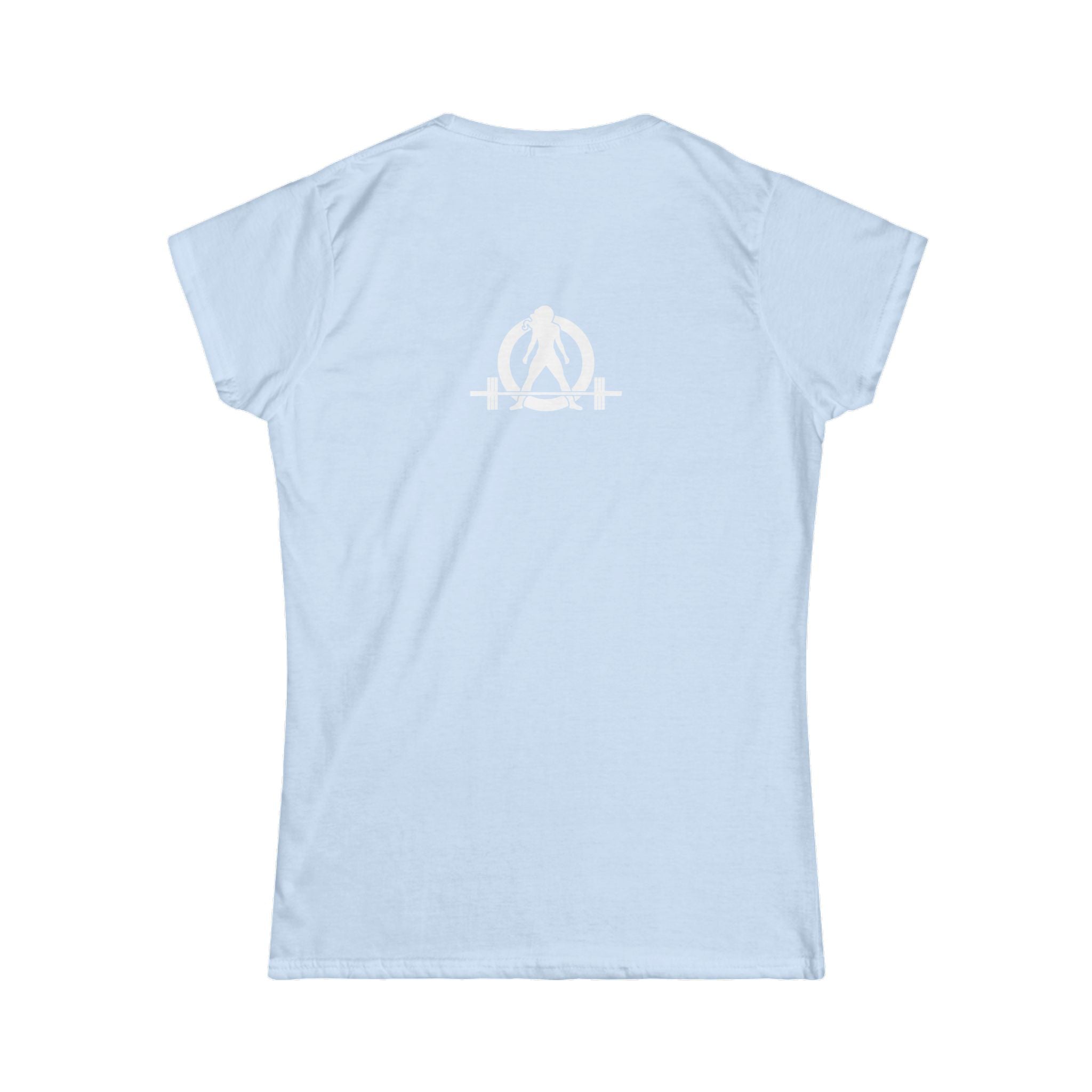 Squat Bench Deadlift Repeat - Women's Softstyle Tee -  Front & Back WWLW Logo