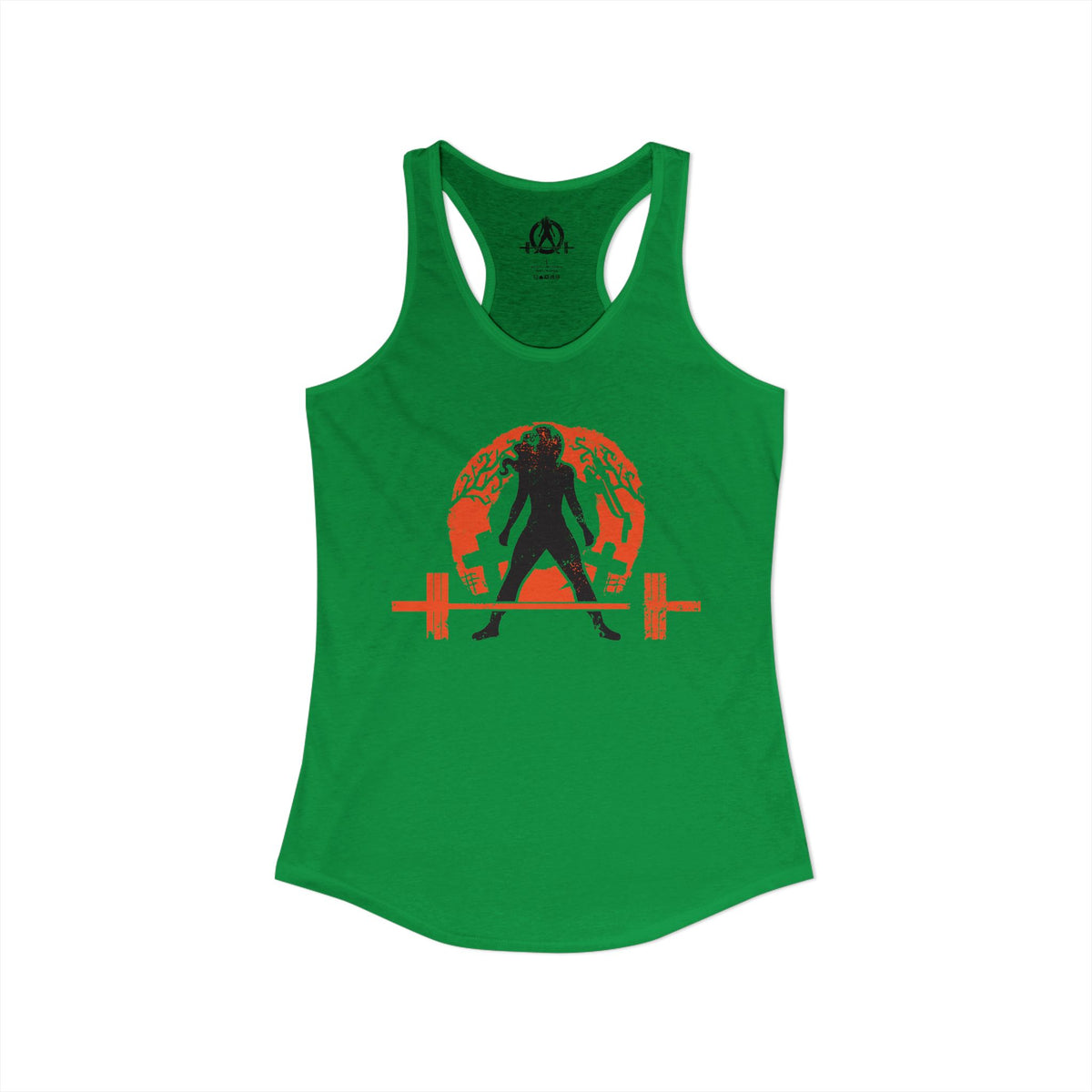 Halloween Deadlift - Women's Ideal Racerback Tank - Dark Logo - Plain Back